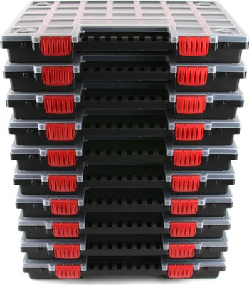 Produktbild von Kistenberg 10er Set Sortierbox Werkzeug-Organizer Sortimentskasten Kleinteilemagazin 39,9 x 30,3 x 5 cm