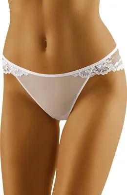 Produktbild von Wolbar Damen Slip Unterhose Spitze Unterwäsche niedriger Bund Diamond 3518, weiß, M