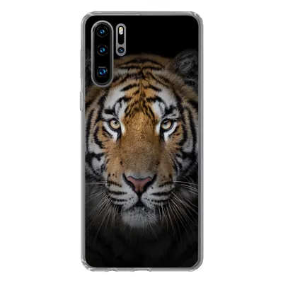 Produktbild von MuchoWow® Handyhülle Schutzhülle Hülle für Huawei P30 Pro Tiger - Wildtiere - Porträt - Schwarz - Tiere Silikon Softcase Handy Hülle - Schutzdeckel