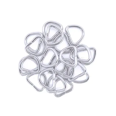 20 stabile Halbringe D-Ringe Metallring silber Größenwahl