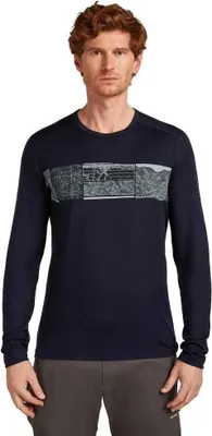 Zdjęcie produktu dla Icebreaker Merino 200 Oasis Crewe Elevation Line Langarm-baselayer Blau M Herren Blau M