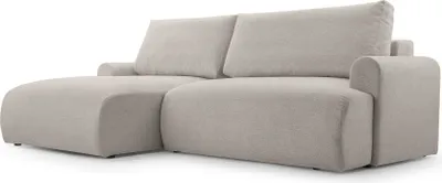 Produktbild von FEDVE Ecksofa Eckcouch Bordon L Form Sofa mit Schlaffunktion Bettkästen Couch Sofagarnitur Links Beige (Aragon 20)