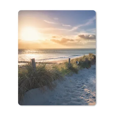 Produktbild von MuchoWow® Mauspad Mousepad Sonnenuntergang - Strand - Düne - Gras - Bank 30x40 cm - Mousepads - Maus Mat - Pad - Mausunterlage - Mausmatten