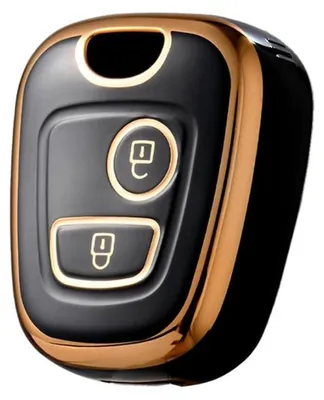 Immagine prodotto di Custodia per chiavi in TPU, 2 pulsanti, colore nero, compatibile con Peugeot, Citroën e Toyota