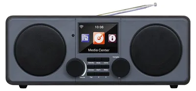 Produktbild von XORO IR Internetradio DAB600, MP3-Wiedergabe, USB, DAB+, WLAN: Farbe: Schwarz/Grau