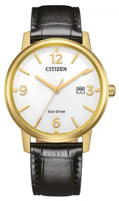 Obrázek produktu pro Pánské hodinky Citizen model: BM6756-01A s bílým ciferníkem a koženým řemínkem