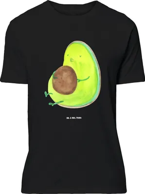 Produktbild von Mr. & Mrs. Panda Größe L T-Shirt Avocado Pfeifen - Schwarz - Geschenk, Diät, Shirt, Tshirt, mit Spruch, Schwanger, Abnehmen