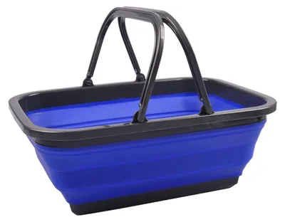 Produktbild von Tragekorb faltbar Einkaufskorb Picknickkorb Tragetasche Aufbewahrungskorb Korb