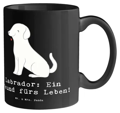 Produktbild von Mr. & Mrs. Panda Tasse Labrador Freund - Schwarz - Geschenk, Trinkbecher, Hundeliebhaber, Begleiter, Leben, Hunderassen Beschreibung, Kaffeebecher, Hunderasse, Pott, Hund
