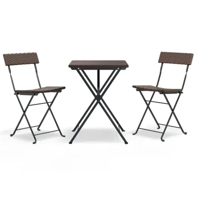Obrázek produktu pro 3dílný skládací bistro set hnědý polyratan