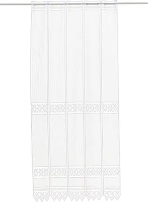 Produktbild von Gardinen Kranzusch Scheibengardine Jacquard grafisch 150x91 cm H/B Weiß Bistrogardine Vorhang Küche 1er Pack