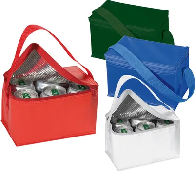 Produktbild von 4x Kühltasche für 6 Dosen à 0,33l / Farbe: je 1x blau, rot, weiß und grün