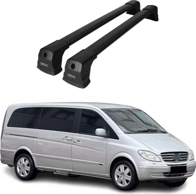 Produktbild von Dachträger Grundtäger für Mercedes Vito W639 2003-2014 75kg Alu Schwarz 2 tlg