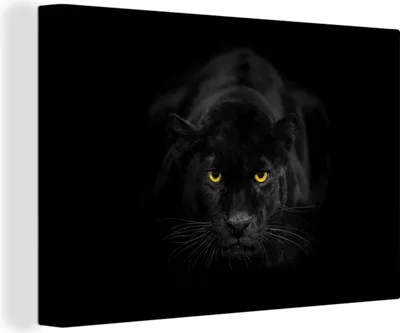 Produktbild von OneMillionCanvasses® - Leinwandbilder - 150x100 cm, Panther - Tiere - Schwarz - Augen, Wandbilder Kunstdruck Wanddekoration