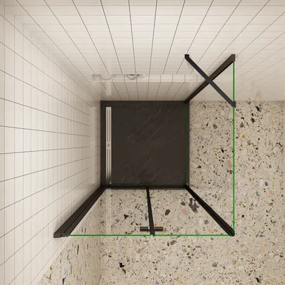 Produktbild von 120x100cm x H.185cm Eckig Duschkabinen Schwarz Falttür 6mm NANO ESG-Glas eckdusche Drehtür Duschabtrennung