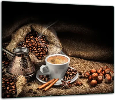 Obrázek produktu pro Kryt varné desky Skleněný kryt varné desky 60x52cm Káva