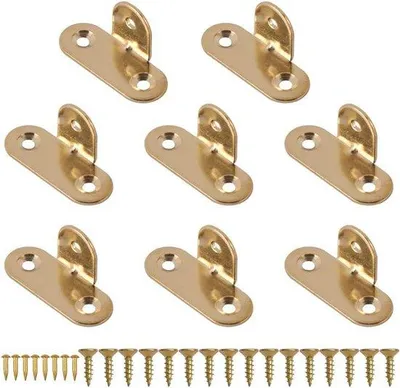 Image de Jeux de cornières en laiton à 90° (8 pièces) pour cadres, miroirs et assemblages de meubles.