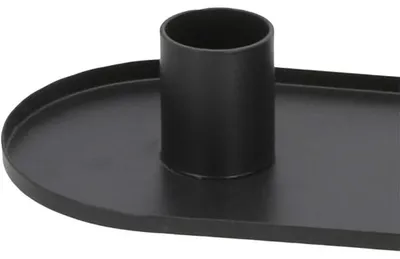 Zdjęcie produktu dla Świecznik owalny czarny 30 cm