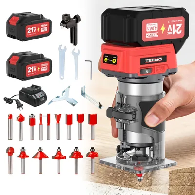 Akku-Handhobel 20 V, Mini-Oberfräse, 2x4,0 Ah, bürstenlos, 35.000 U/min