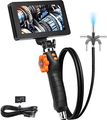 Image de Caméra endoscopique avec écran IPS de 5 pouces et objectif HD 1080P - Caméra d'inspection flexible et étanche