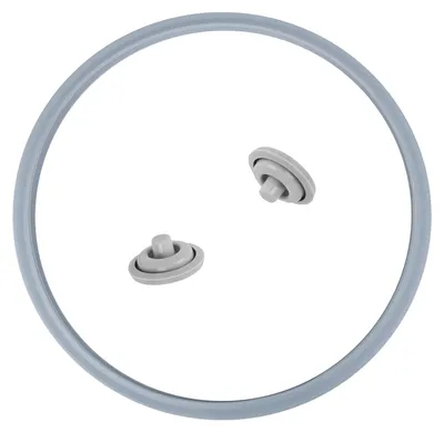 Schnellkochtopf-Dichtring 22 cm + 2 Signaldichtungen, Silikon, grau