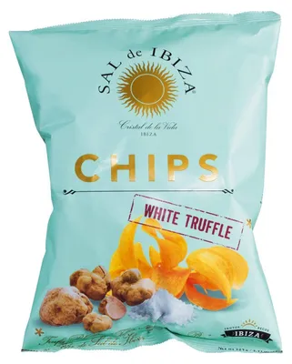 Produktbild von Kartoffelchips mit weißen Trüffeln, 125 g, Sal de Ibiza