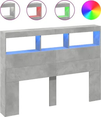 Obrázek produktu pro vidaXL LED čelo s policemi betonově šedé 140x17x102 cm