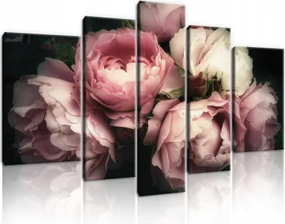 Obrázek produktu pro Obrazy na plátně Květiny Rose SET 170x100 cm 5 kusů Moderní obrazy na plátně XXL Obrazy na plátně Obrazy na plátně Ložnice Obývací pokoj Obrazy na zeď Umělecký tisk Obraz na plátně Připraveno k zavěšení
