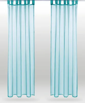 Immagine prodotto di confezione da 2 passanti per tende Noella trasparenti, dimensioni: 140 x 175 cm (turchese)