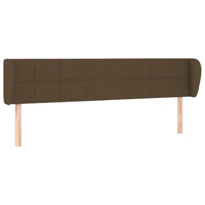 Produktbild von vidaXL Kopfteil mit Ohren Dunkelbraun 203x23x78/88 cm Stoff