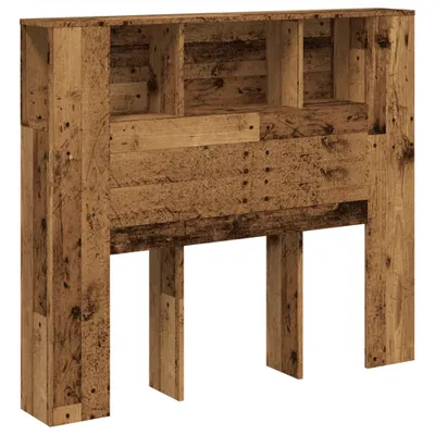 Produktbild von vidaXL Kopfteil mit Ablagen Altholz-Optik 120x19x104,5cm Holzwerkstoff