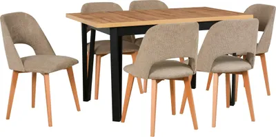 Produktbild von Esszimmer-Set 6x "Monti 4" Stühle + "Ikon 5" Tisch