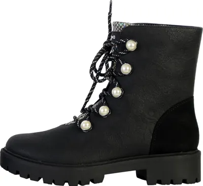 Image de Bottines en cuir Montante Biker Pearl