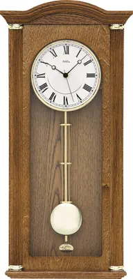 Produktbild von AMS Funk-Pendeluhr mit Schlag, Funkpendelwerk 4/4 Westminster/BimBam Schlag. Automatische Nachtabschaltung., 28x64x10cm, 5014/4