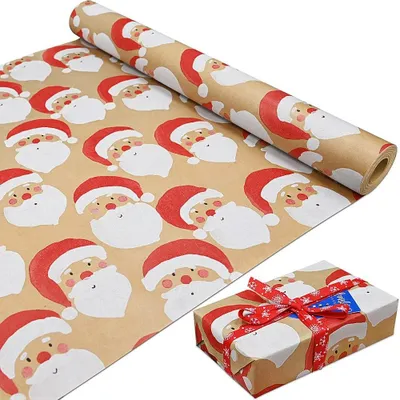 Productafbeelding van Omgoods - Recyclebaar Inpakpapier voor Kerst met Kerstman Motief 70cm