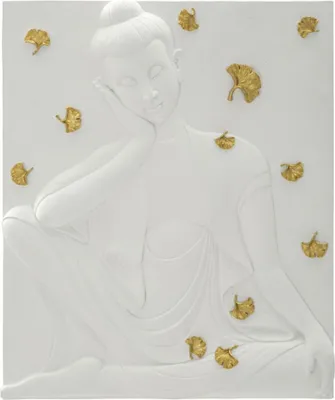 Immagine prodotto di Mauro Ferretti, pannello da parete Budda 46x5,7x55,5, bianco oro