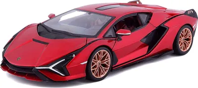 Produktbild von Bburago 18-21099 - Modellauto -  Lamborghini Sian FKP 37 (rot, Maßstab 1:24)