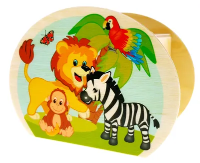 Obrázok produktu pre Drevená dekorácia pokladnička na peniaze zvieratá z džungle ŠxDxV 65x115x85mm NOVINKA
