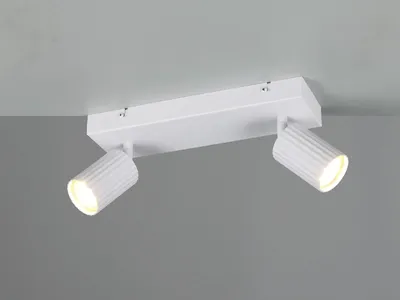 Produktbild von Moderner LED Deckenstrahler 2-flammig Weiß für Schlafzimmer, Flur & Wohnzimmer