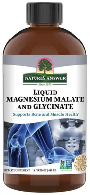 Obrázok produktu pre Nature's Answer Tekutý malát a glycinát horečnatý, Mandarínka - 480 ml