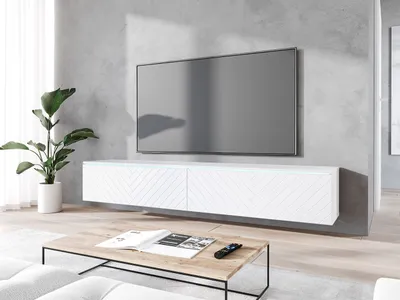Image de Meuble TV avec éclairage LED 180 cm WILLA D - blanc 1