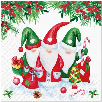 Obrázek produktu pro Ubrousky 33 x 33 cm – Vánoční skřítci
