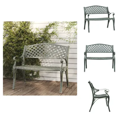 Produktbild von vidaXL Gartenbank 102 cm Aluminiumguss Grün -  Gartenbänke