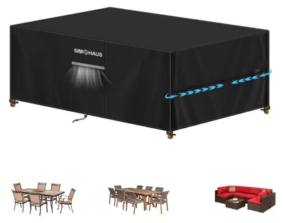 Produktbild von Abdeckhaube für Gartenmöbel 220x105x74cm Wasserdicht Anti-UV 420D Oxford Schwarz