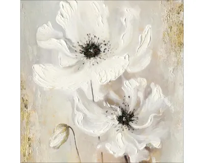 Produktbild von Leinwandbild Original Black-White Colored Flowers I 40x40 cm
