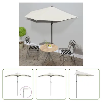 Obrázok produktu pre The Living Store Balkónový slnečník s hliníkovou tyčou Piesková farba 270x144 cm Polkruhový