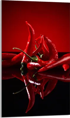 Produktbild von Herdabdeckplatte 30x52 Glaskeramikkochfeld Abdeckung Spritzschutz Glasplatte Deko Schneidebrett, Chilli Rot