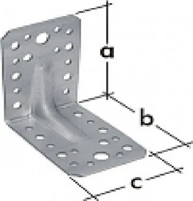 Obrázek produktu pro Úhelník s prolisem KPL 1, 90x90x65x2,0 zinkovaný plech / balení 1 ks