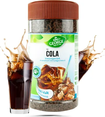 Produktbild von KING GEORGE Cola 400g Instantgetränk Ergibt ca. 4L pro Dose