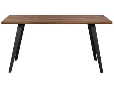 Obrázek produktu pro BELIANI Jídelní stůl černé kovové nohy černé dřevo 160 x 90 cm 6místný obdélníkový průmyslový styl